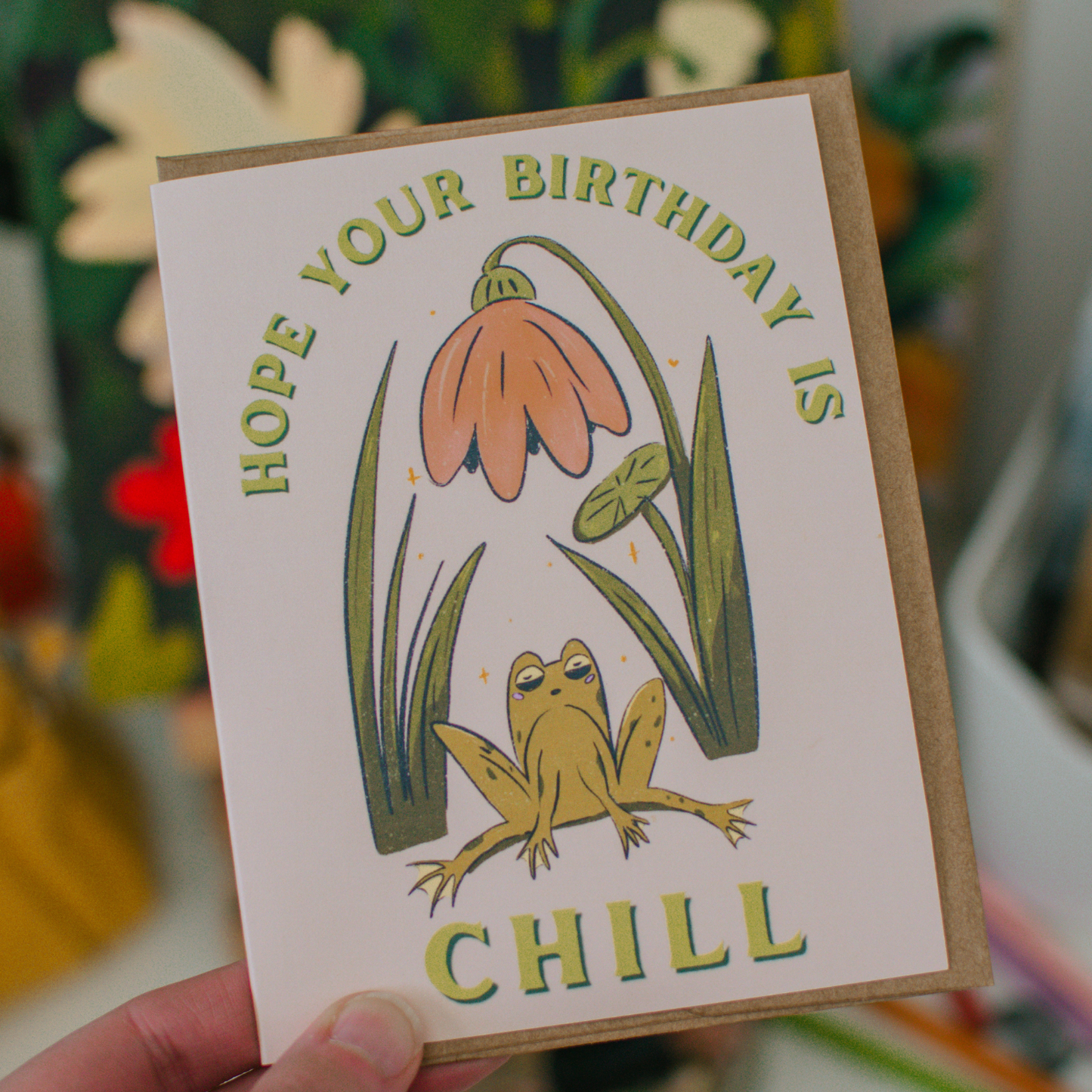 Garden Frog Birthday Card
