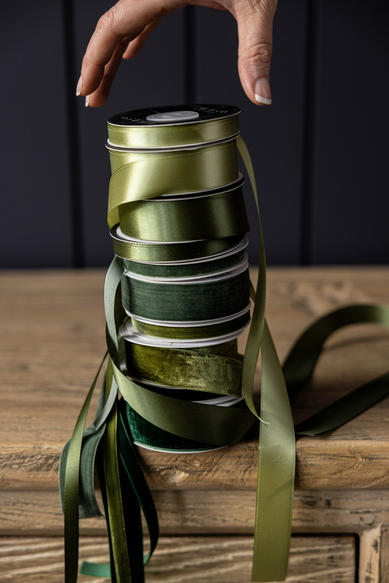 Sage Velvet Ribbon: Medium