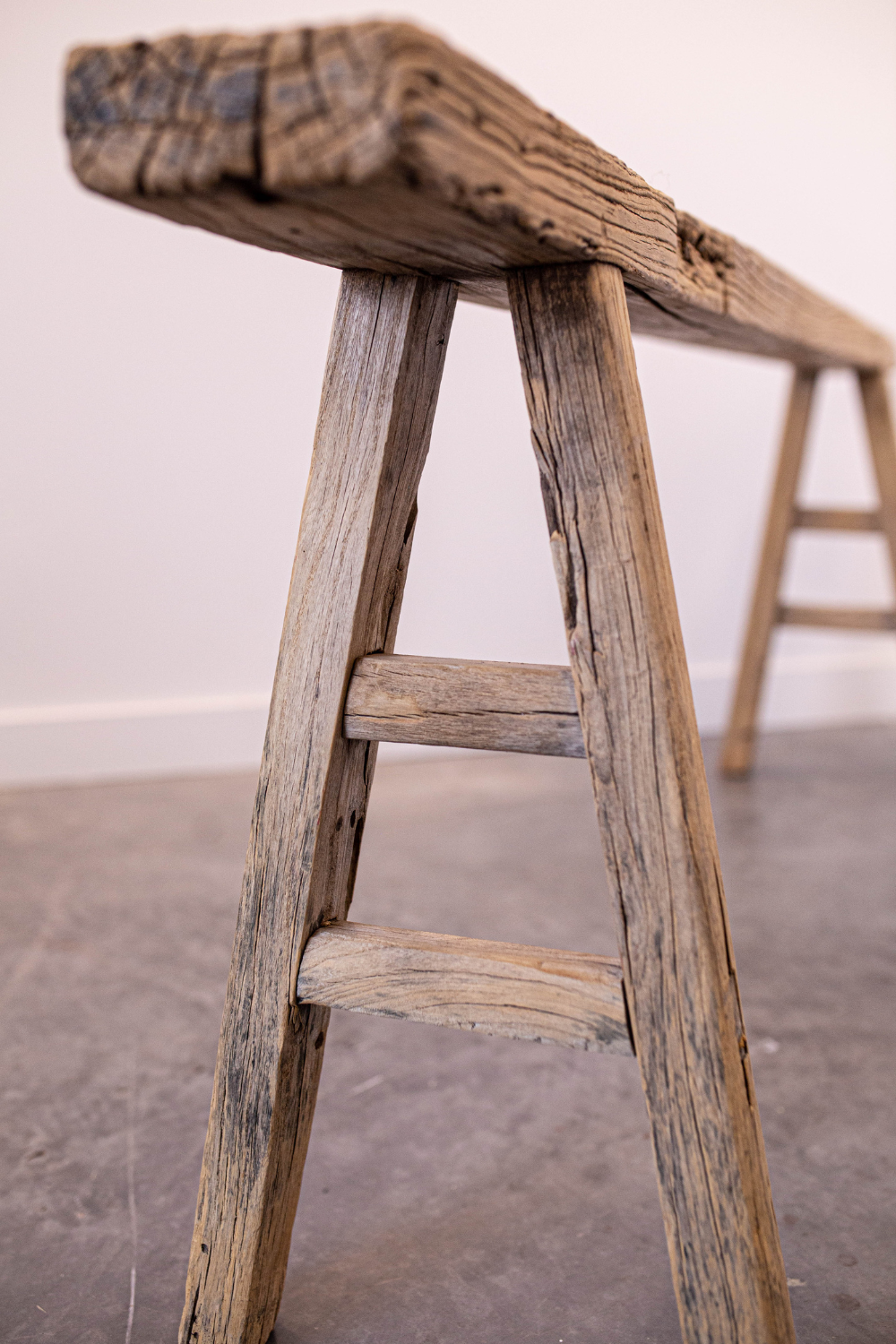 Skinny Vintage Wooden Stool