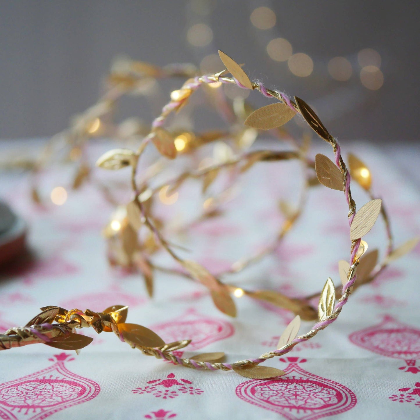 Gold Leaf Fairy Light String: USB