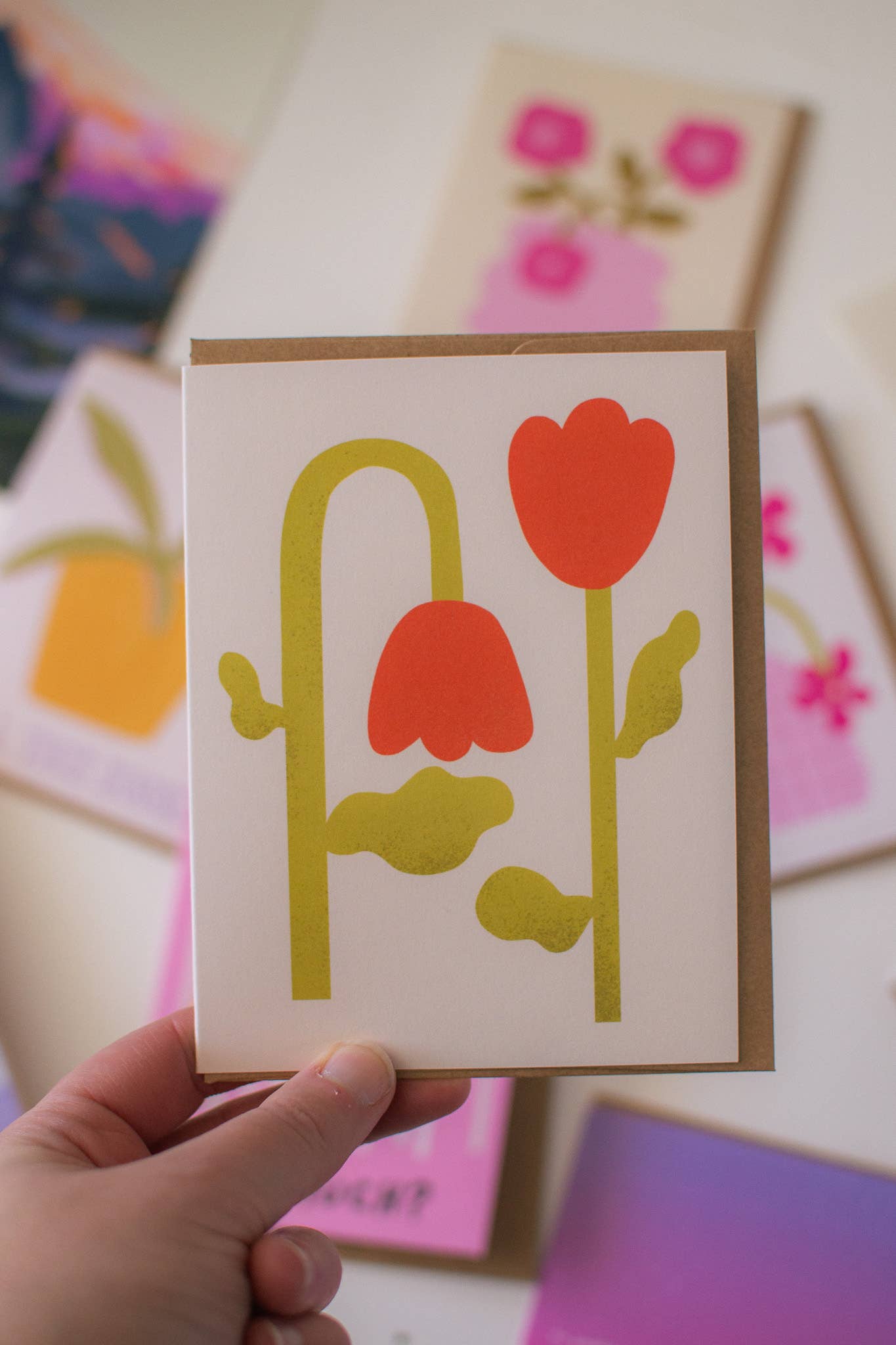 Red Tulips Greeting Card