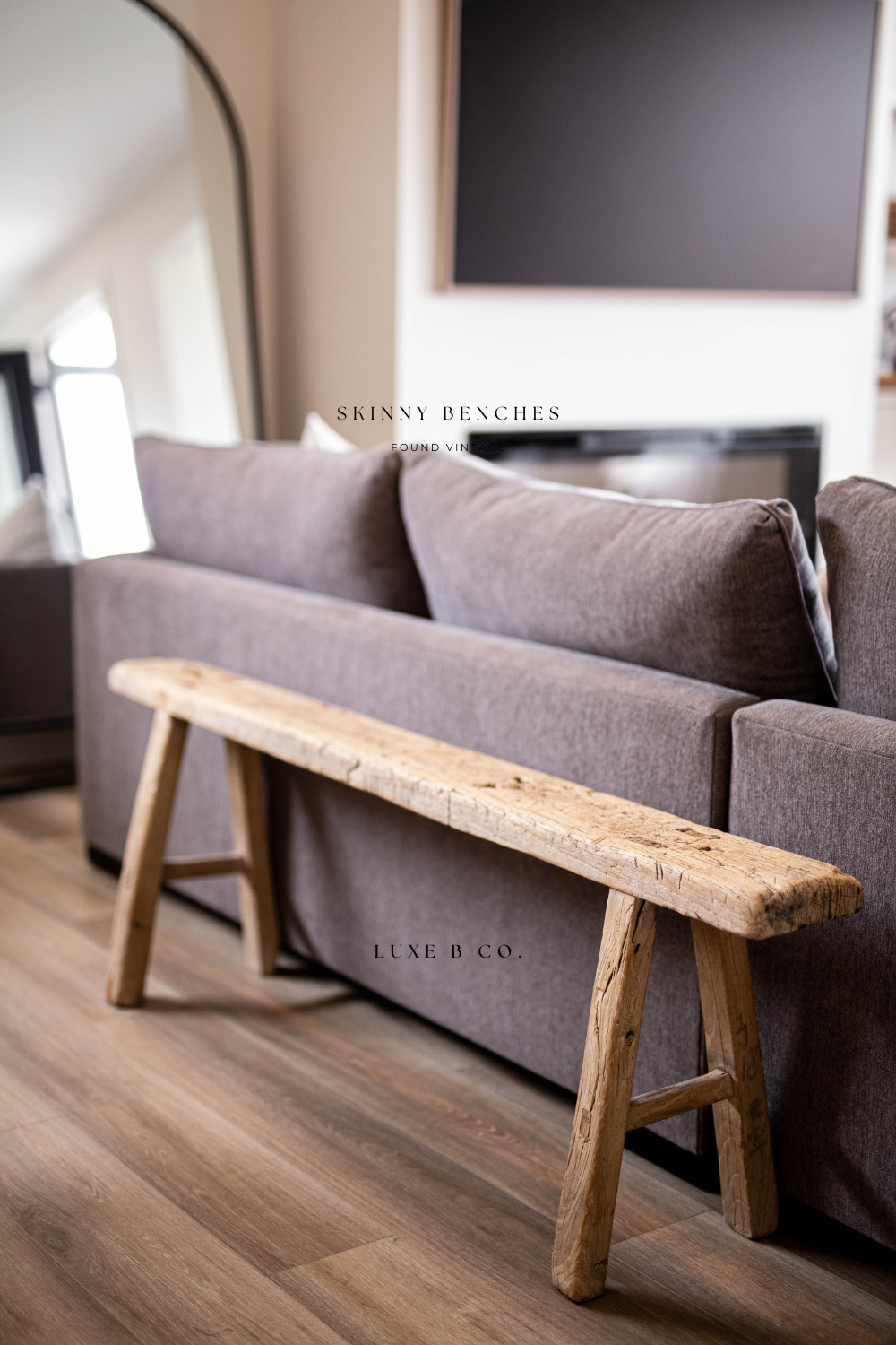 Skinny Vintage Wooden Stool
