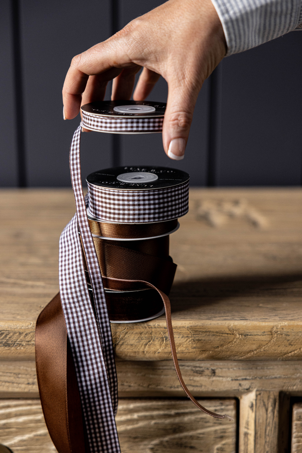 Brown Satin Ribbon: Medium