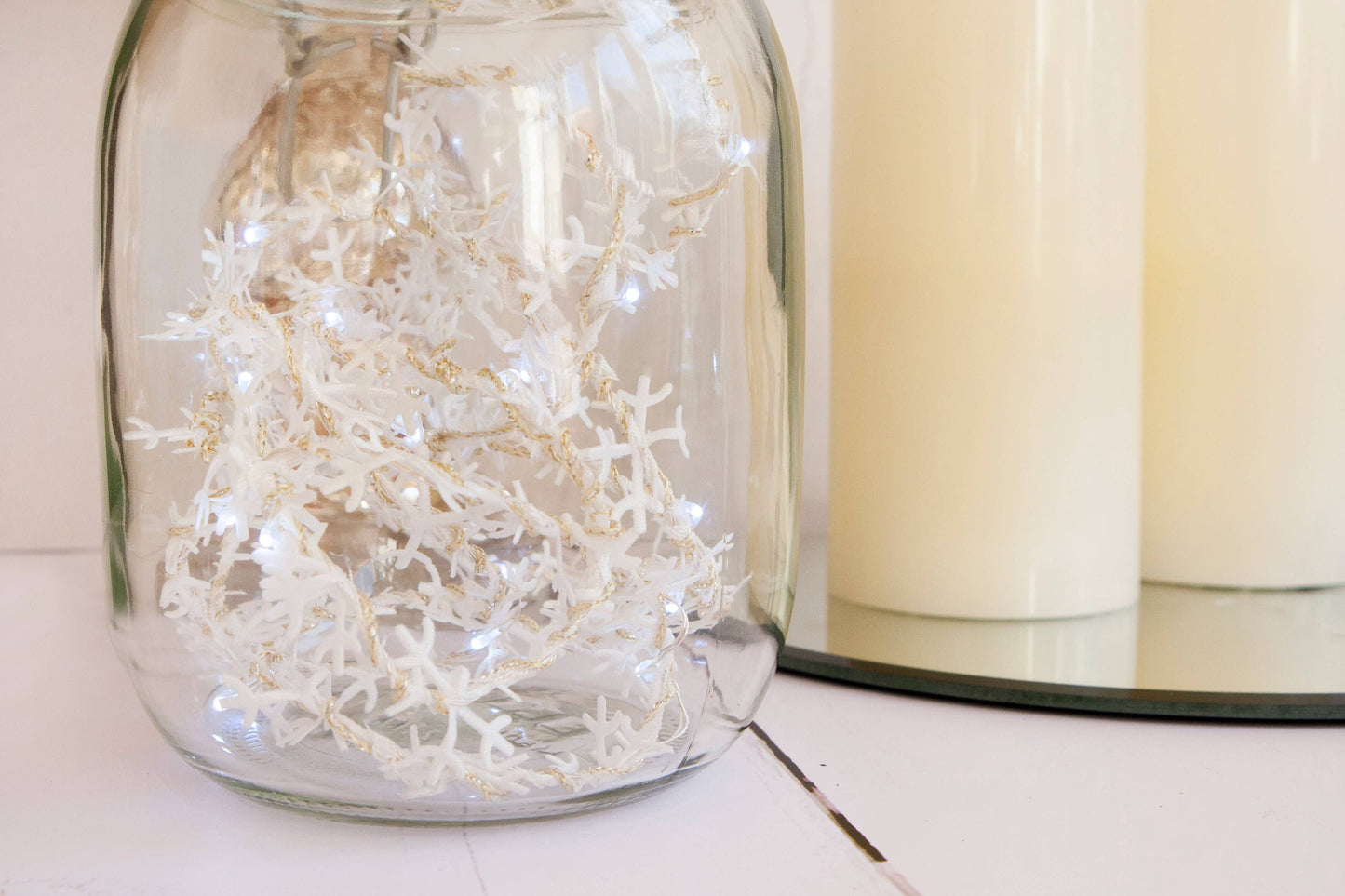 Snowflake Fairy Light String: White