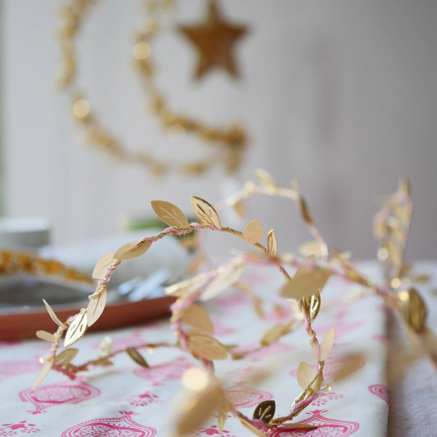 Gold Leaf Fairy Light String: USB