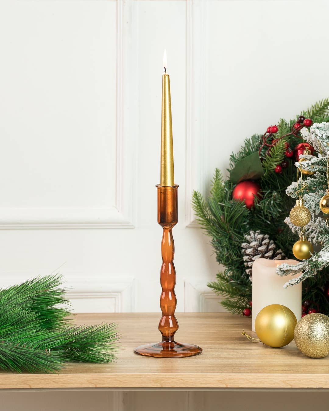 Carina Candleholder Amber Med.