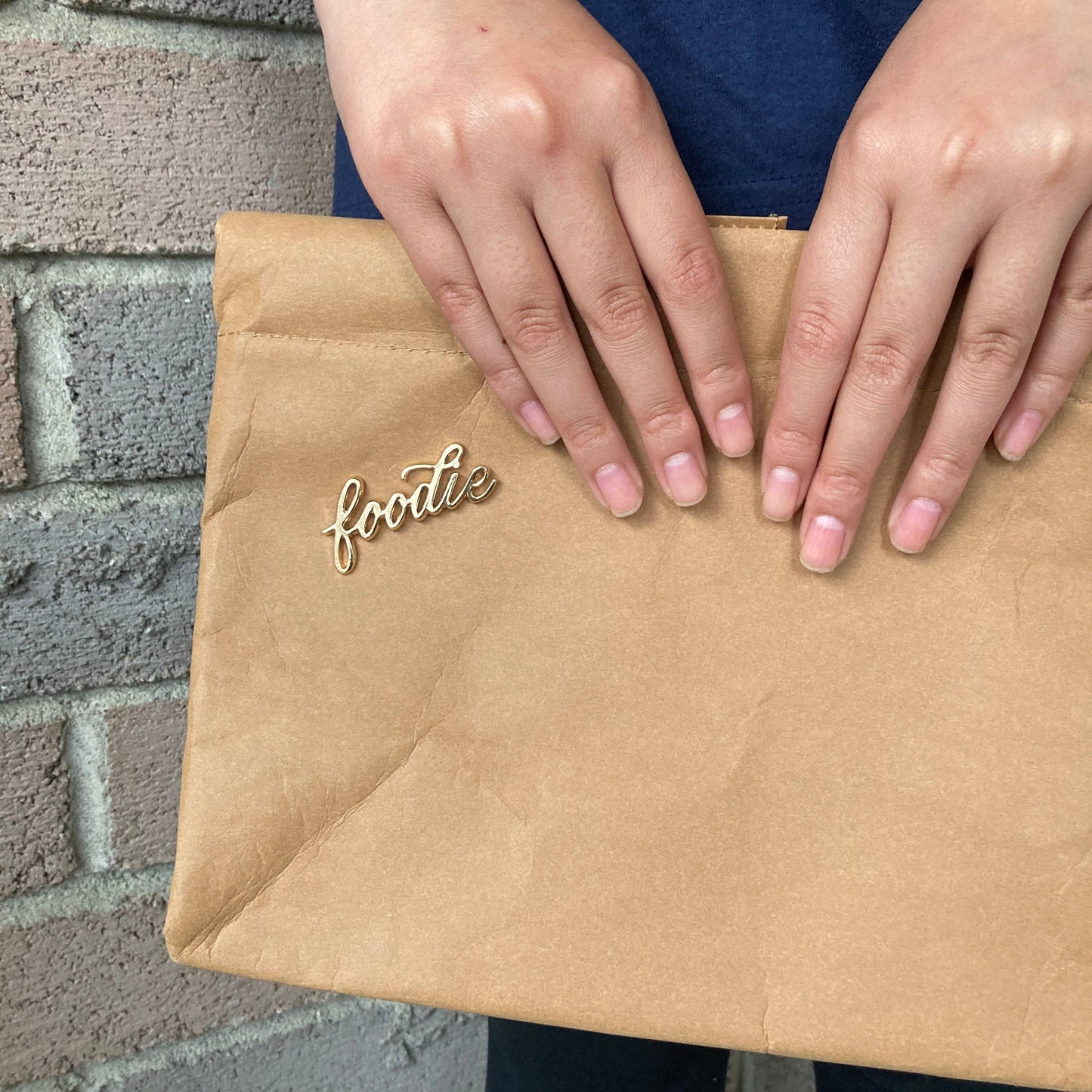 Wearable Words Gold Plated Pin- Foodie