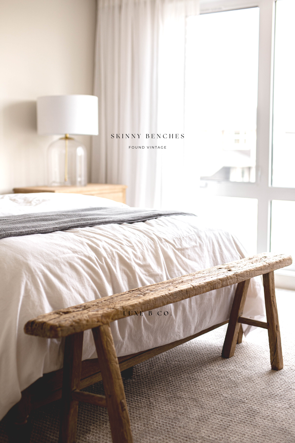 Skinny Vintage Wooden Stool