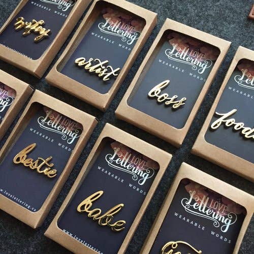 Wearable Words Gold Plated Pin- Artist