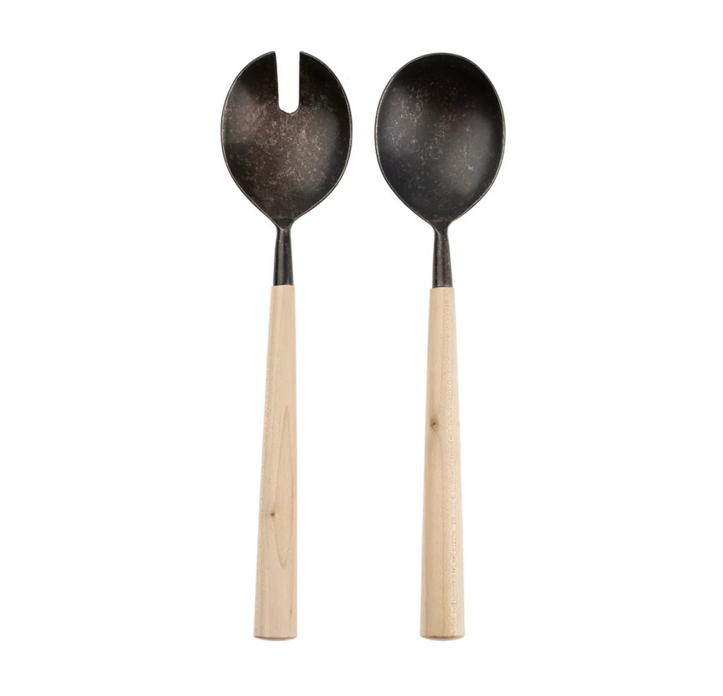 Maple Wood Salad Servers