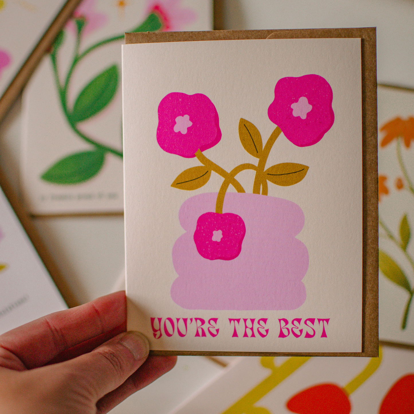 Pink You’re the Best Greeting Card