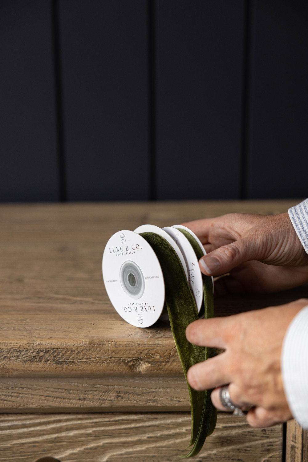 Sage Velvet Ribbon: Medium