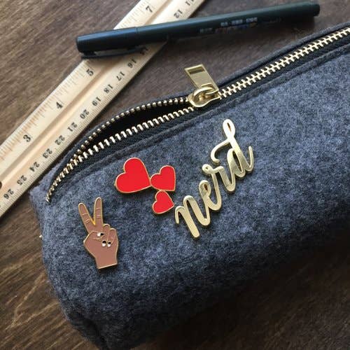 Wearable Words Gold Plated Pin- Nerd