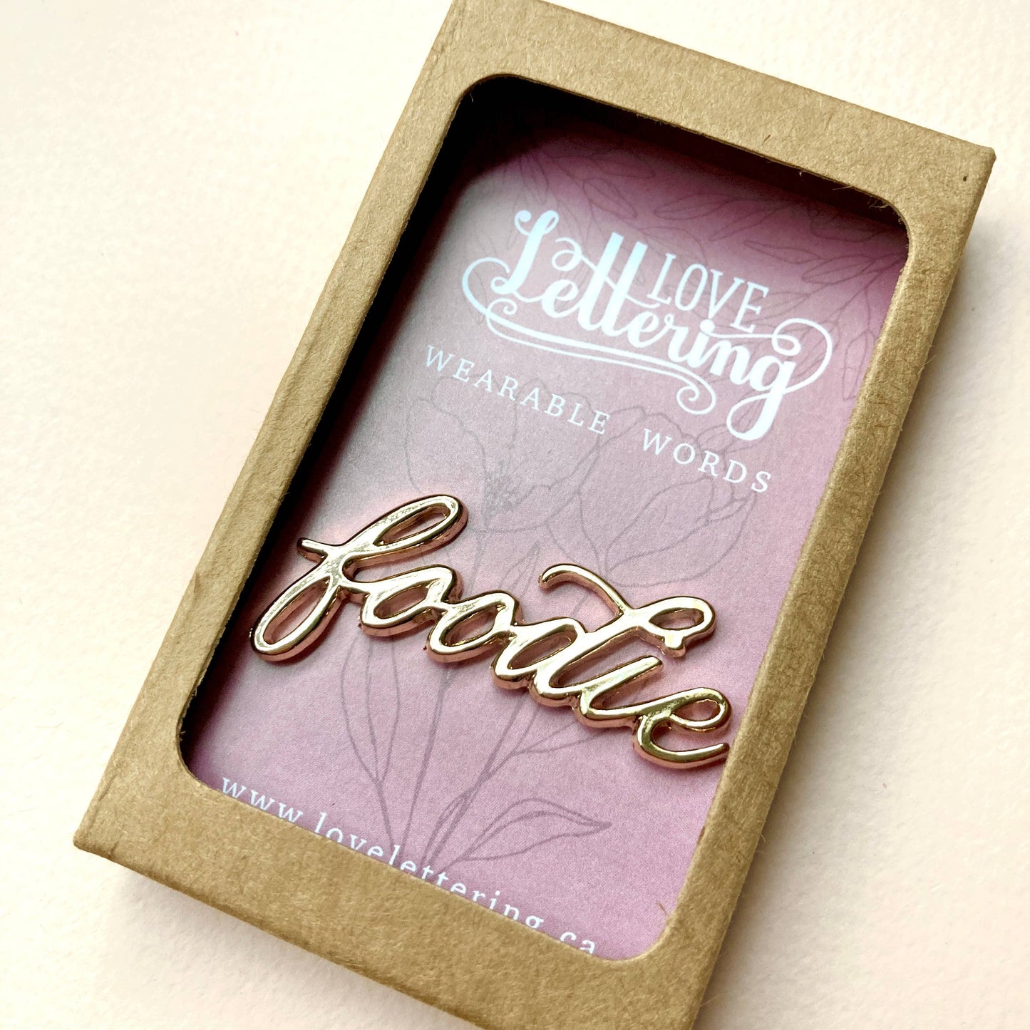 Wearable Words Gold Plated Pin- Foodie