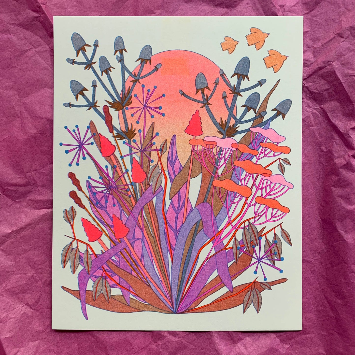 Autumn Moon - Risograph Print