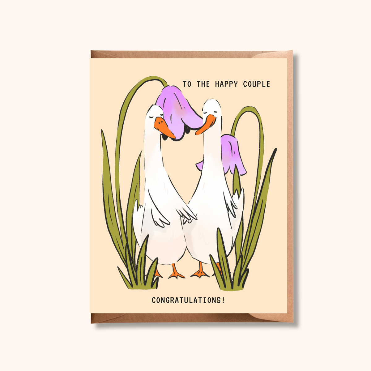 Congratulations Geese Wedding Card