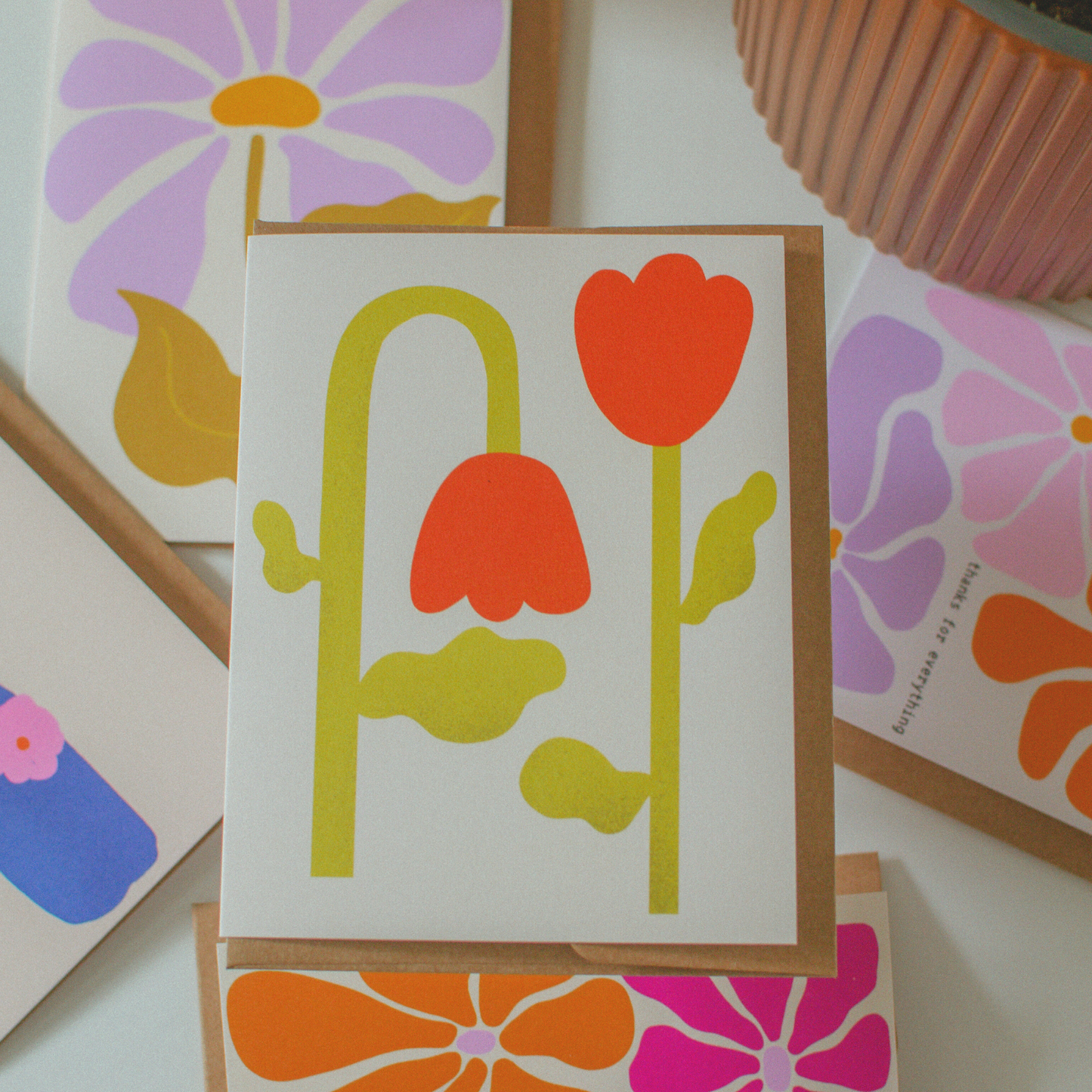 Red Tulips Greeting Card