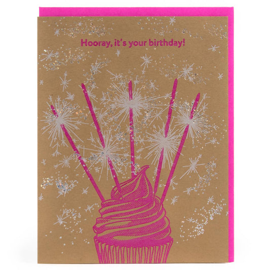 Birthday Sparklers Cupcake Card