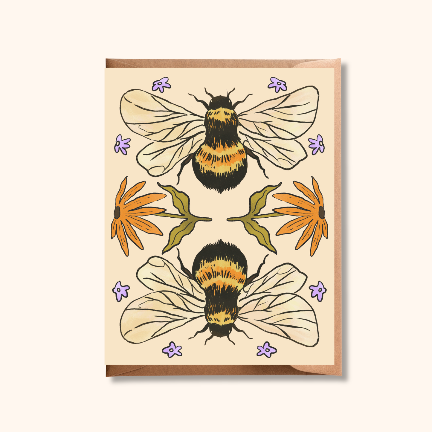 Bumblebee Blank Greeting Card