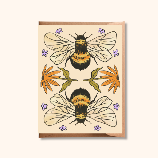 Bumblebee Blank Greeting Card