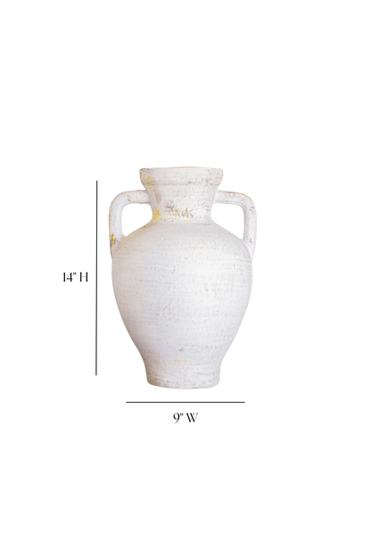 Lesbos White Urn Vase: Large
