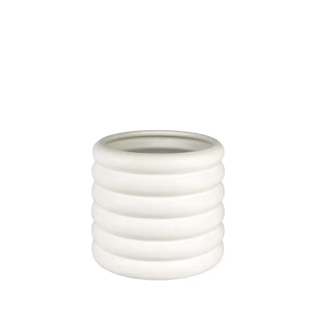 Wave pot white - 7.75x6.25"