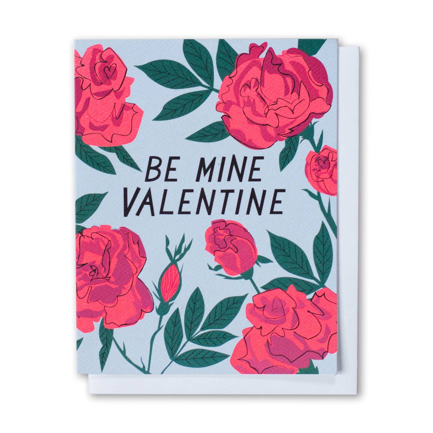 Be Mine Valentine with Neon Roses Card