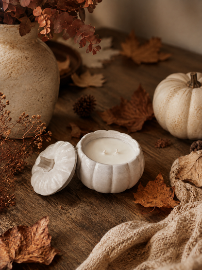 Concrete Pumpkin Candle: Spiced Cedar