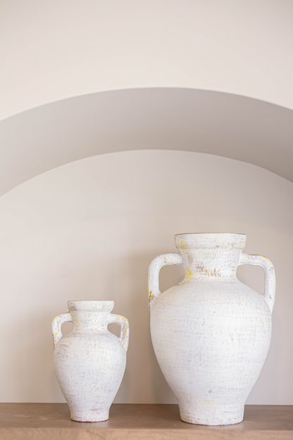 Lesbos White Urn Vase: Large