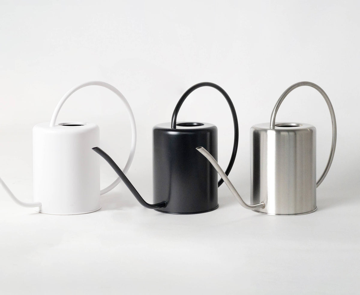 2L Stainless Steel Watering Can: Black