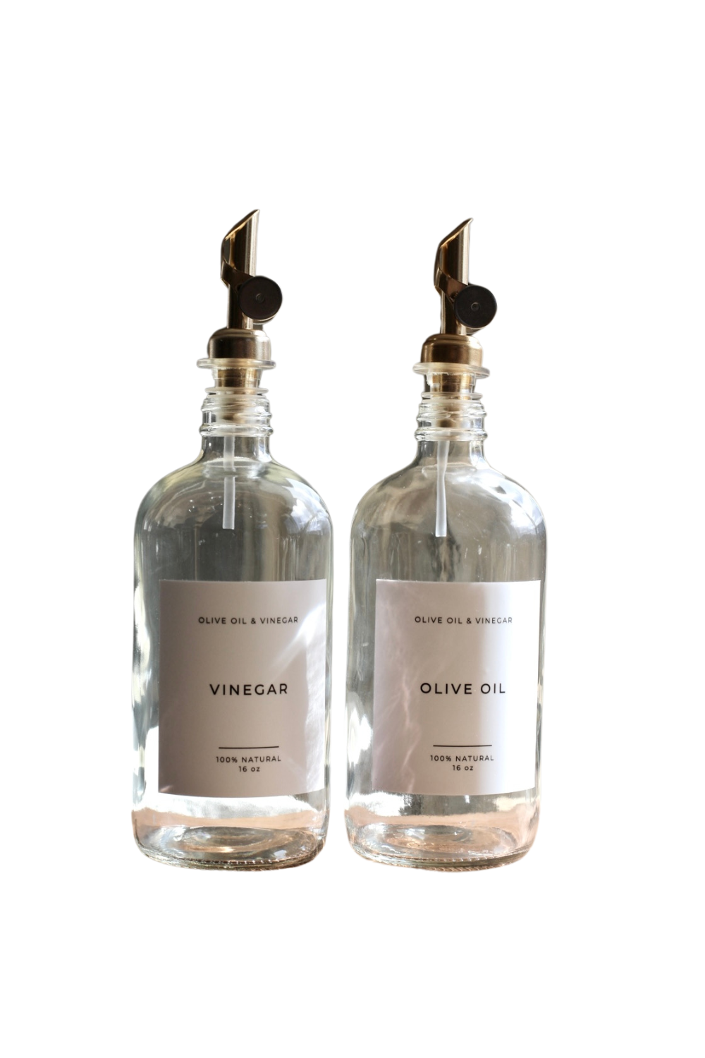 Olive Oil & Vinegar Glass Clear Bottles