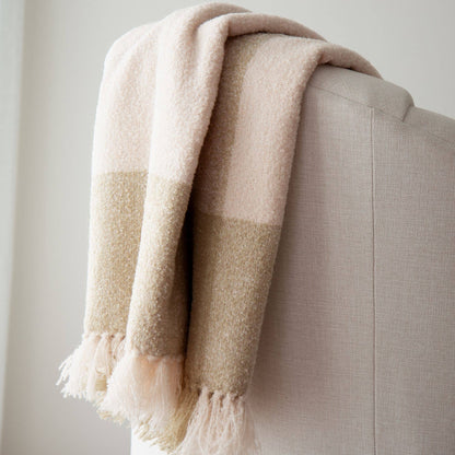 Oden Textured Boucle Throw: Cream / 50" X 60"