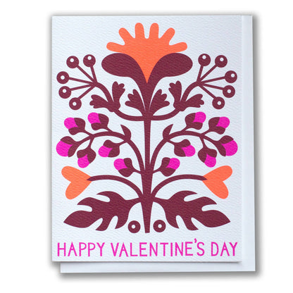 Folk Floral Valentine's Day Card
