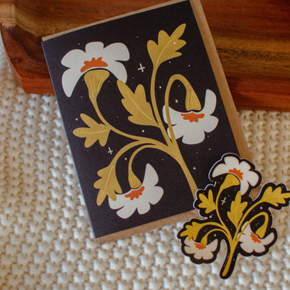 White Flower Card