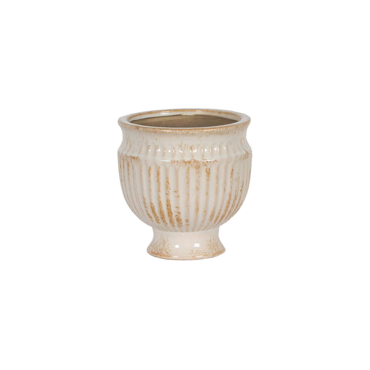 Tall Antique Finish Ceramic Urn