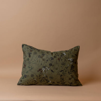 Reina Floral Linen Pillow: 20"x20"