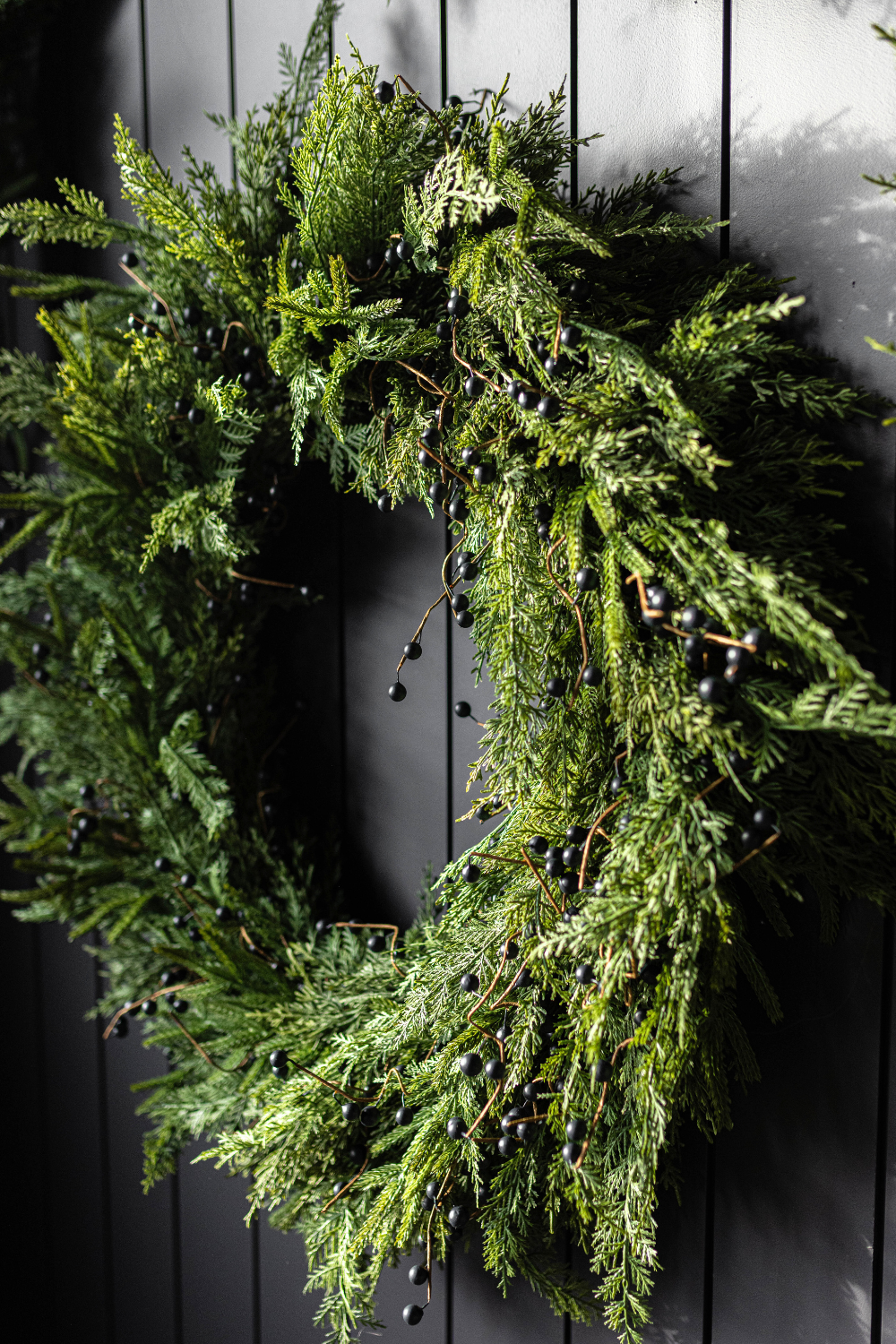 24" Berry Norfolk Cypress Real Touch Wreath