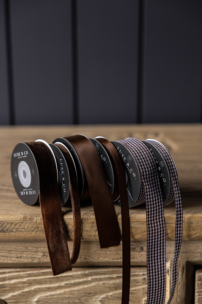 Brown Satin Ribbon: Medium