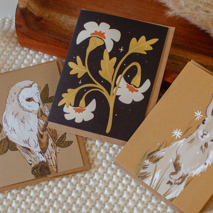 White Flower Card