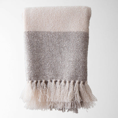 Oden Textured Boucle Throw: Oatmeal / 50" X 60"