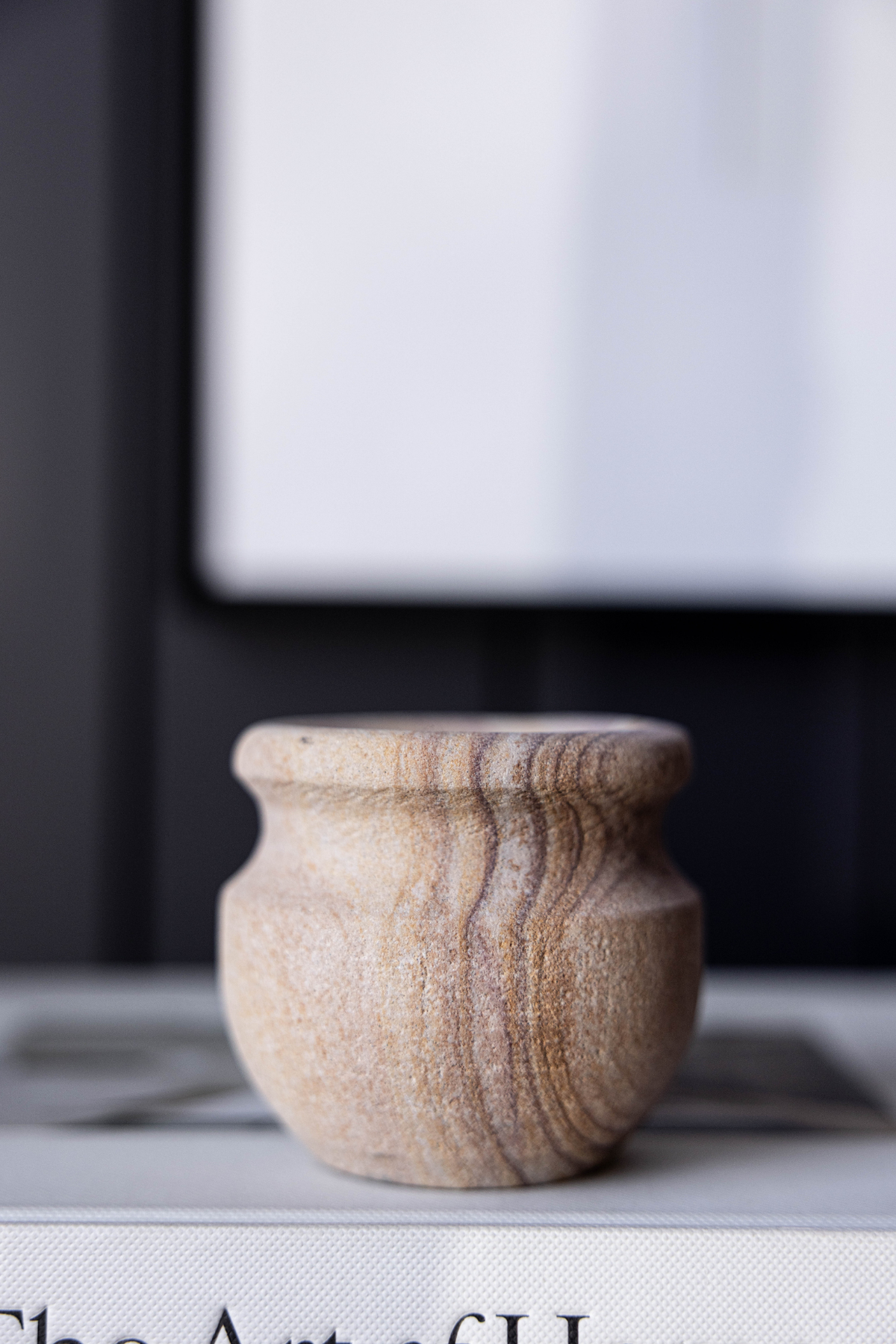 Hand Carved Sandstone Pot