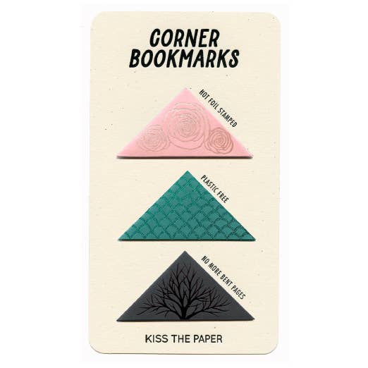 Corner Bookmarks Pink Turquoise Blue