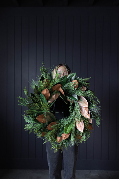 Magnolia Norfolk Cypress Wreath