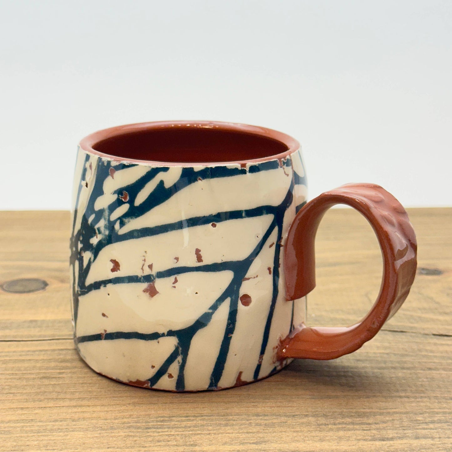 Mug 10oz: Blue Leaves