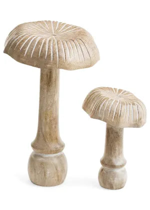 Carved Top Wood Mushroom