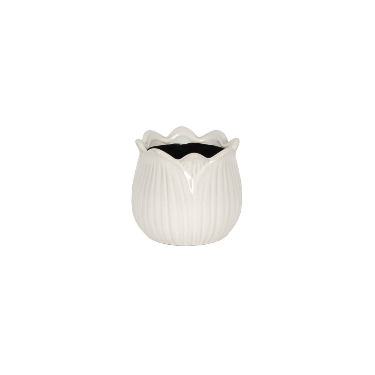 White Small Ceramic Tulip Pot