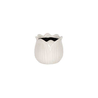 White Small Ceramic Tulip Pot