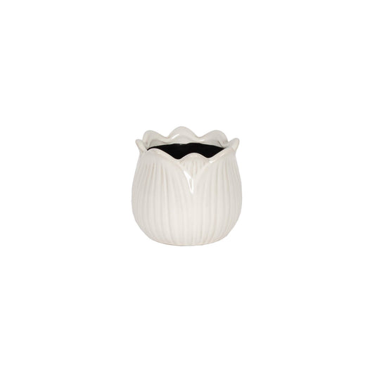 White Small Ceramic Tulip Pot