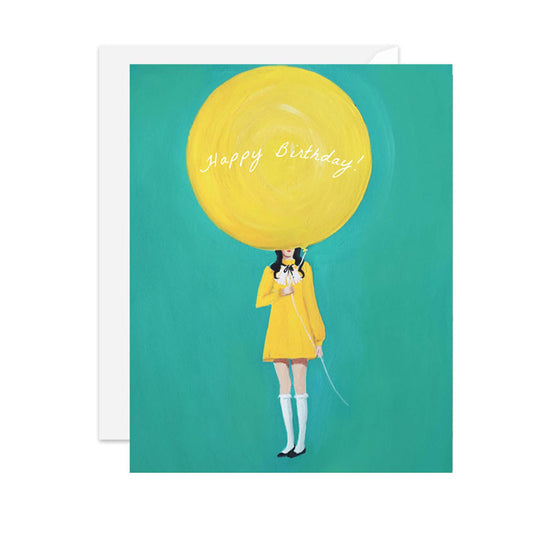 Yellow Balloon Birthday Card