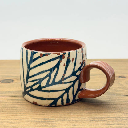 Mug 10oz: Blue Leaves